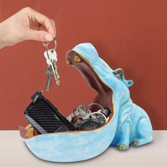 Whimsical Hippo (Hippopotamus) Candy Dish – Fun & Functional Catchall - Picture 3 of 8